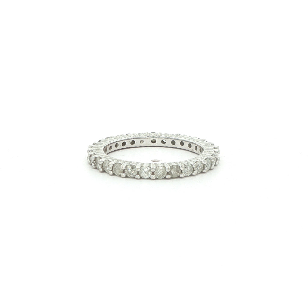 14K White Gold Natural Diamond Eternity Band – 1.00 CTW, Size 6