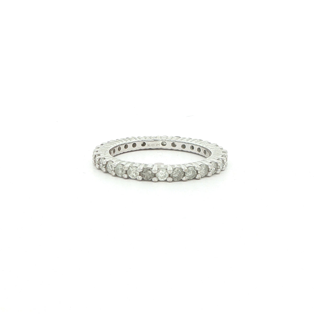 14K White Gold Natural Diamond Eternity Band – 1.00 CTW, Size 6