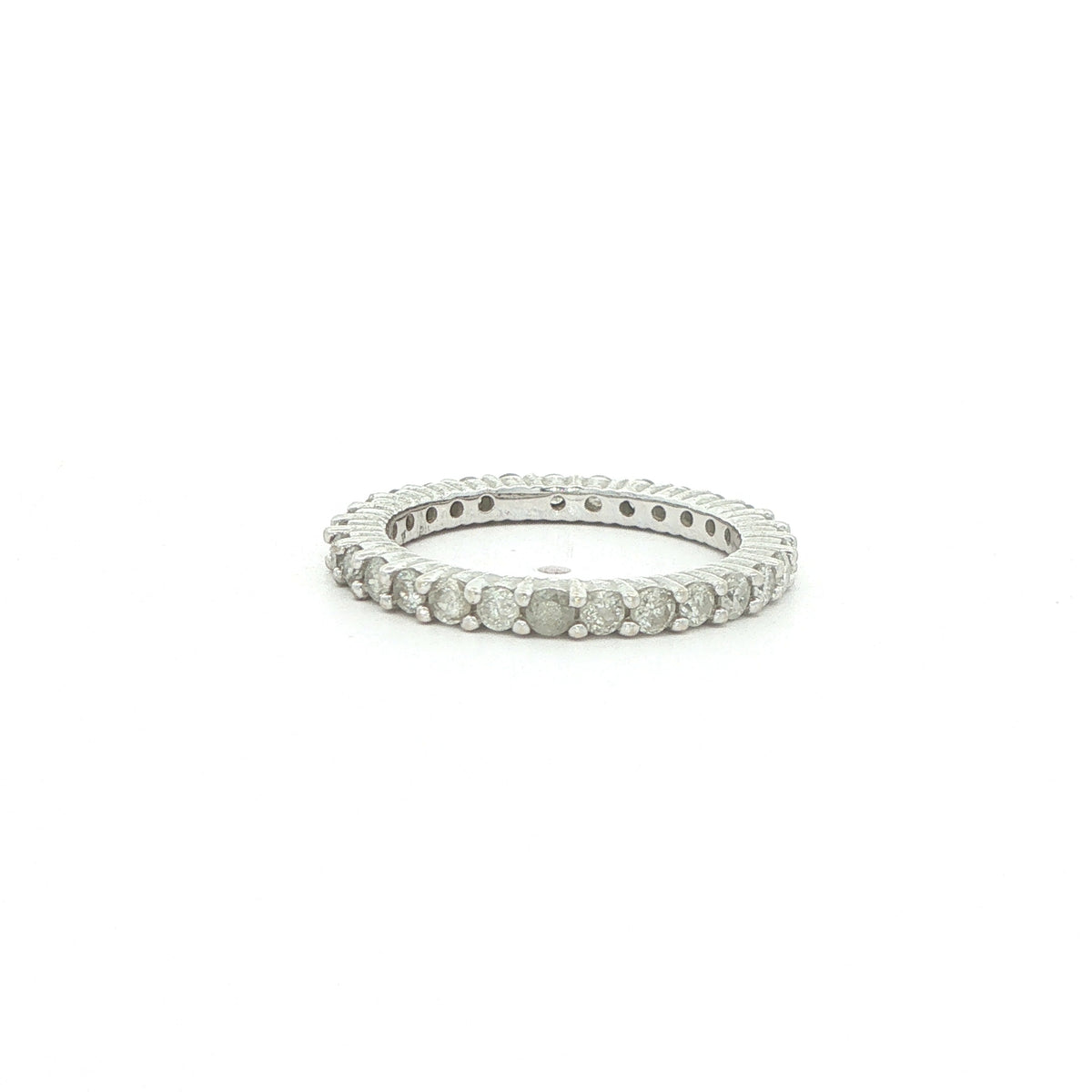 14K White Gold Natural Diamond Eternity Band – 1.00 CTW, Size 6