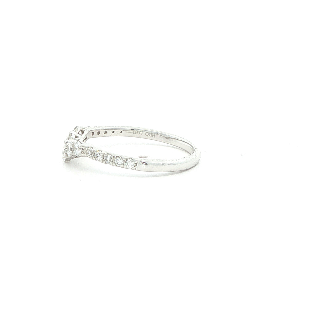 14K White Gold Lab-Grown Diamond Chevron Ring – 0.50 CTW, Size 7