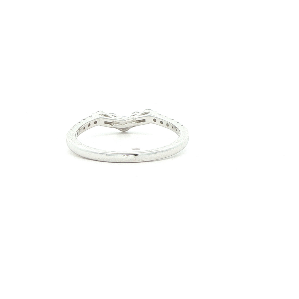 14K White Gold Lab-Grown Diamond Chevron Ring – 0.50 CTW, Size 7