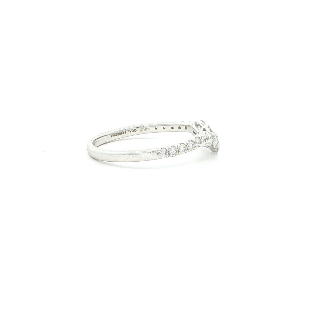 14K White Gold Lab-Grown Diamond Chevron Ring – 0.50 CTW, Size 7