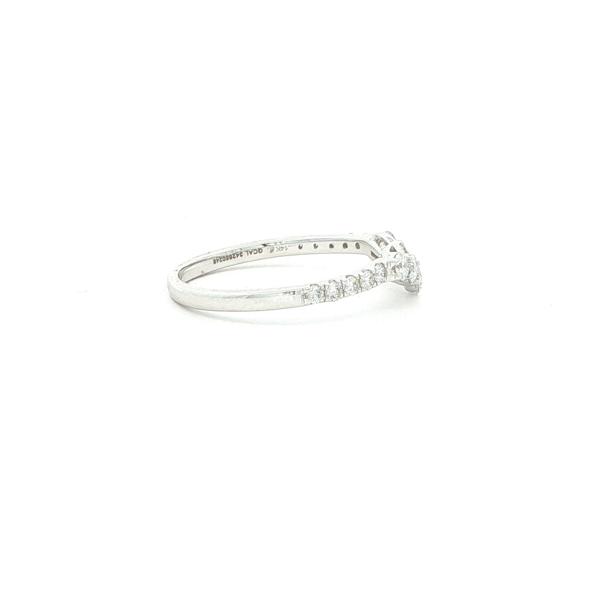 14K White Gold Lab-Grown Diamond Chevron Ring – 0.50 CTW, Size 7
