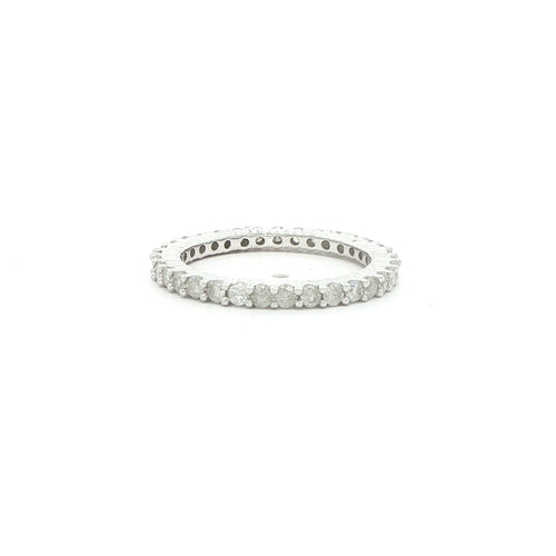 14K White Gold Natural Diamond Eternity Band – Size 7