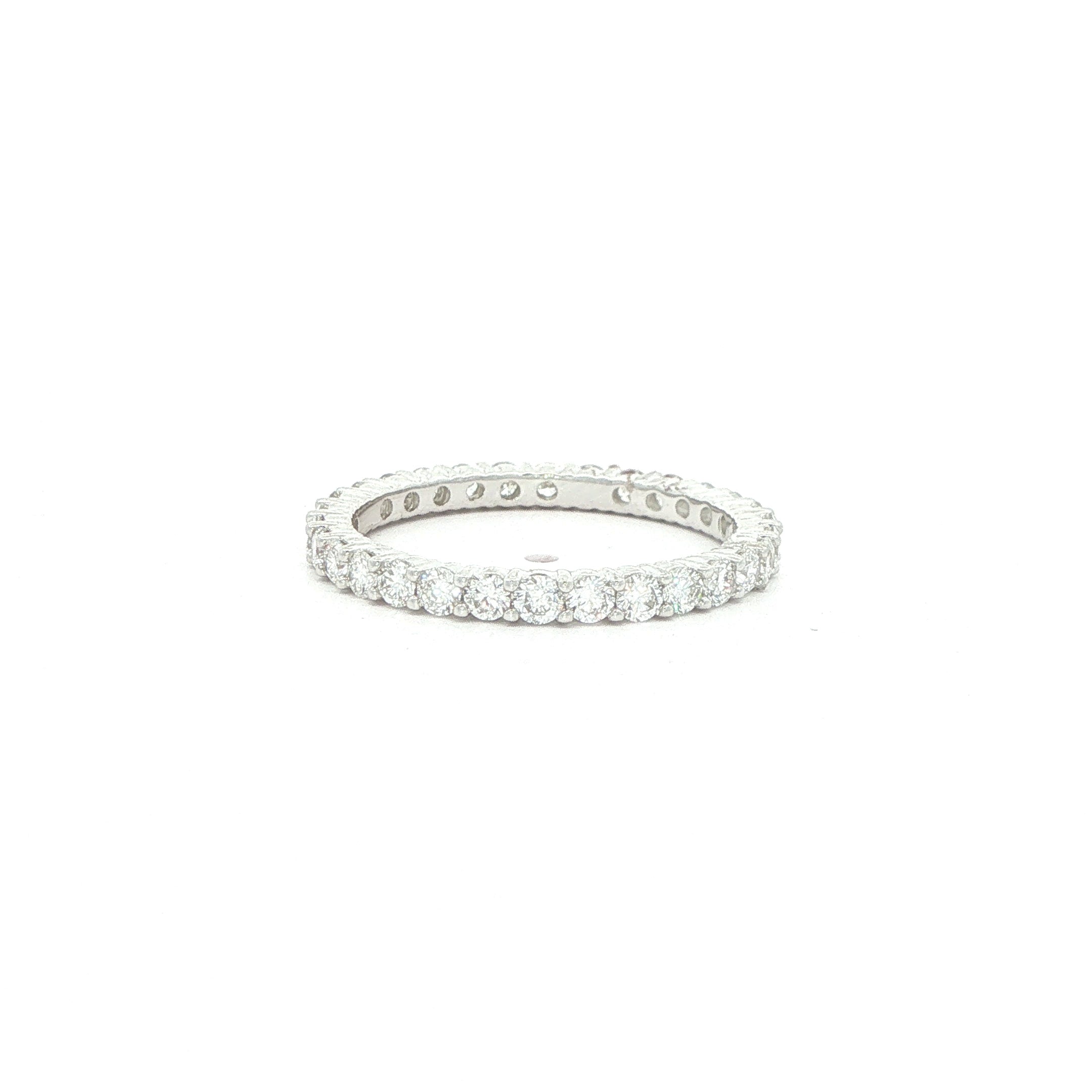 14K White Gold Lab-Grown Diamond Eternity Band – 1.00 CTW, Size 7