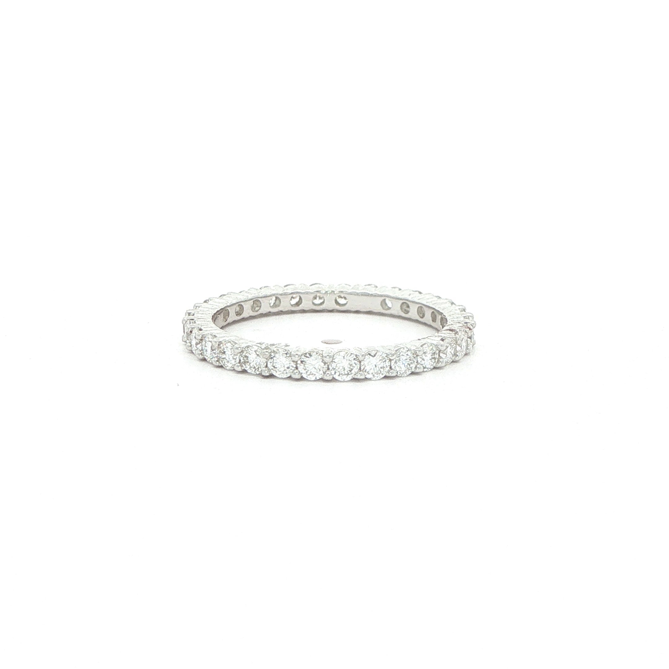 14K White Gold Lab-Grown Diamond Eternity Band – 1.00 CTW, Size 7