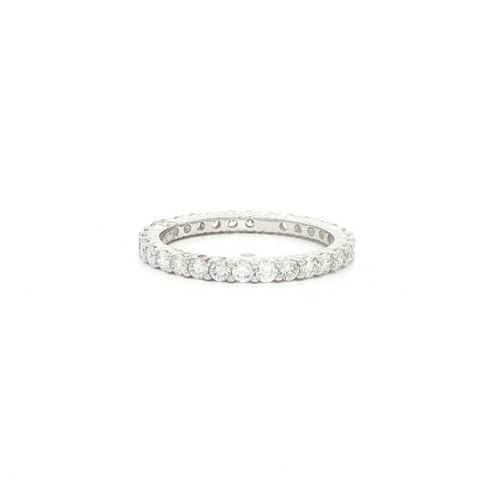 14K White Gold Lab-Grown Diamond Eternity Band – 1.00 CTW, Size 7
