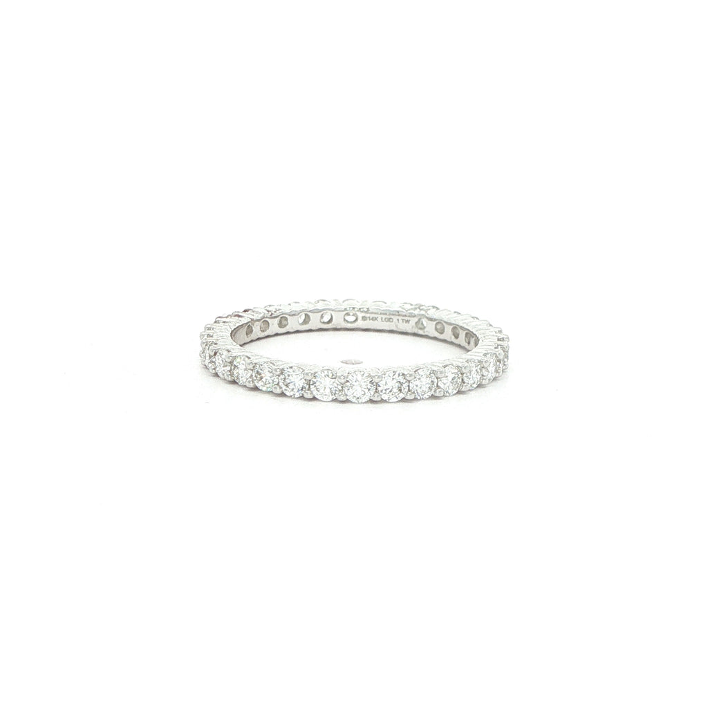 14K White Gold Lab-Grown Diamond Eternity Band – 1.00 CTW, Size 7