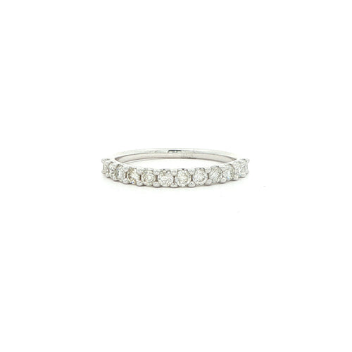 14K White Gold 0.50 CTW Natural Diamond Wedding Band – Size 6.75