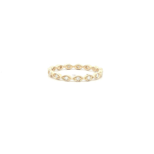 10K Yellow Gold 0.20 CTW Natural Diamond Marquise Motif Band – Size 7
