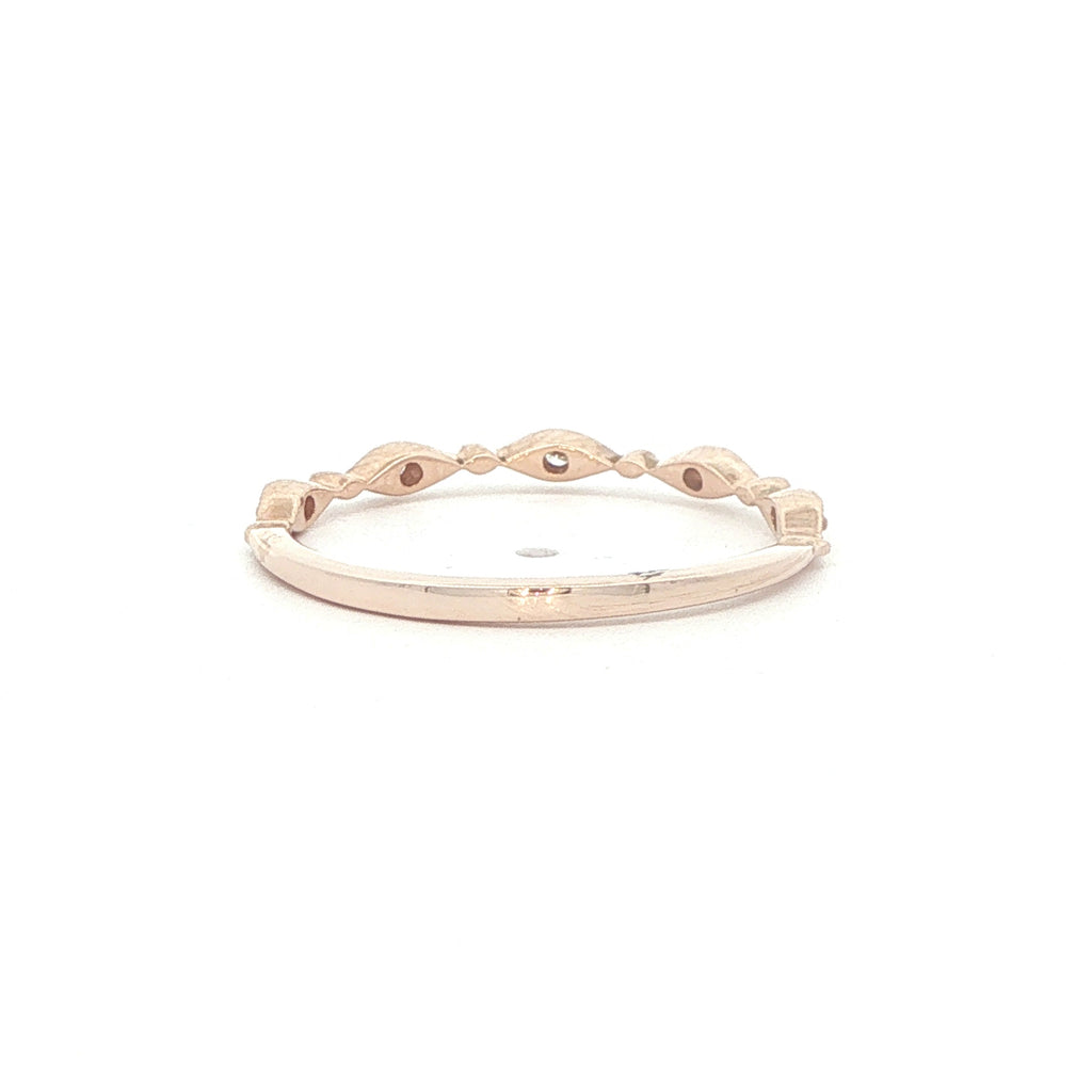 10K Rose Gold 0.05 CTW Lab-Grown Diamond Milgrain Band