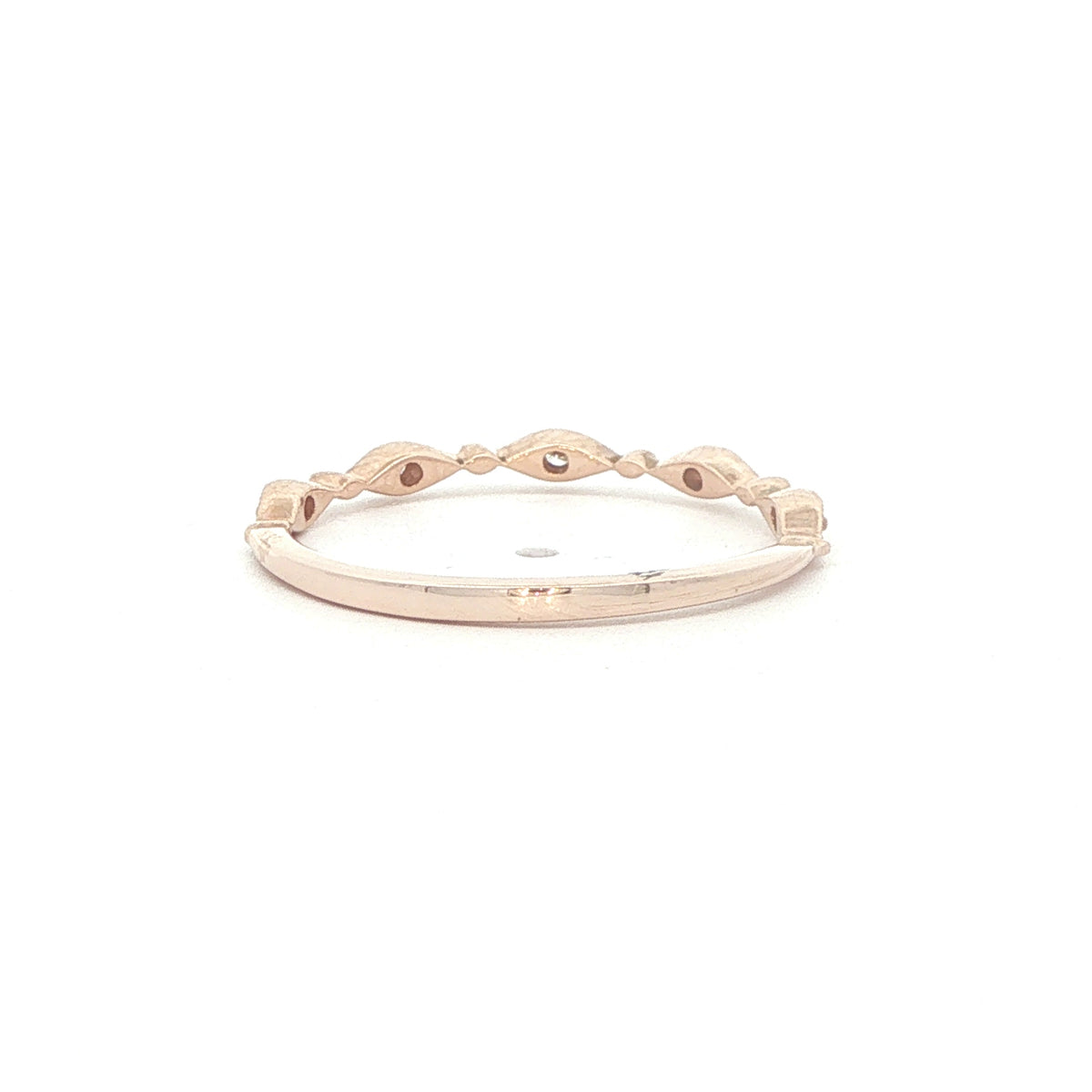 10K Rose Gold 0.05 CTW Lab-Grown Diamond Milgrain Band