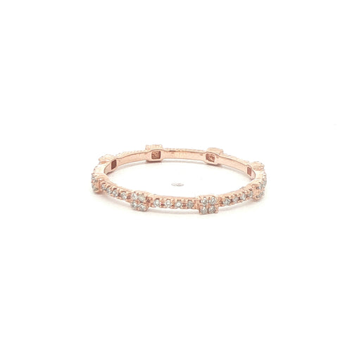 10K Rose Gold 0.22 CTW Natural Diamond Cluster Band – Size 8
