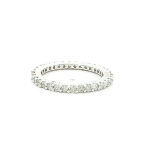 14K White Gold 1.00 CTW Natural Diamond Eternity Band – Size 7