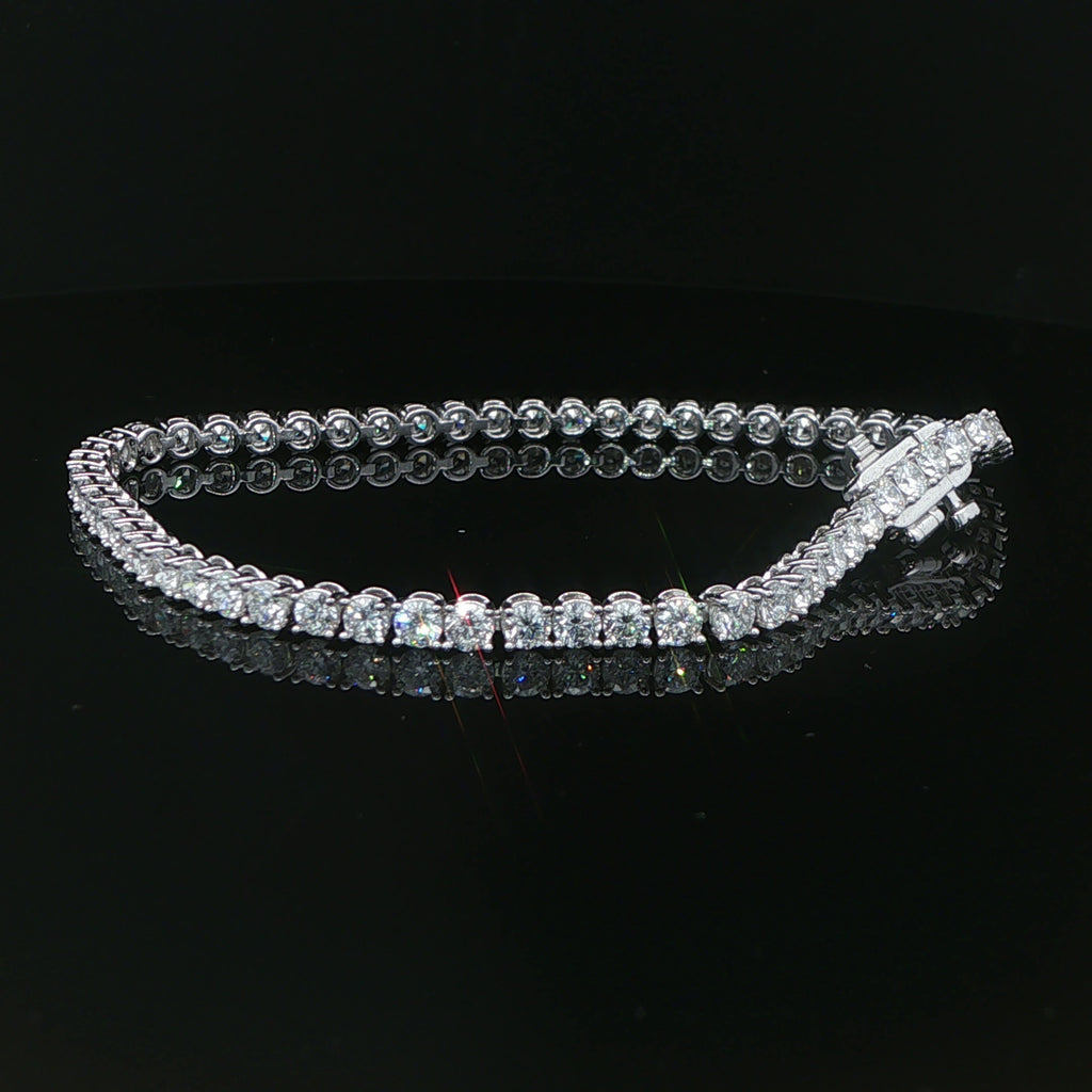 New Silver 5.00 CTW Lab-Grown Diamond Tennis Bracelet – 7 Inch