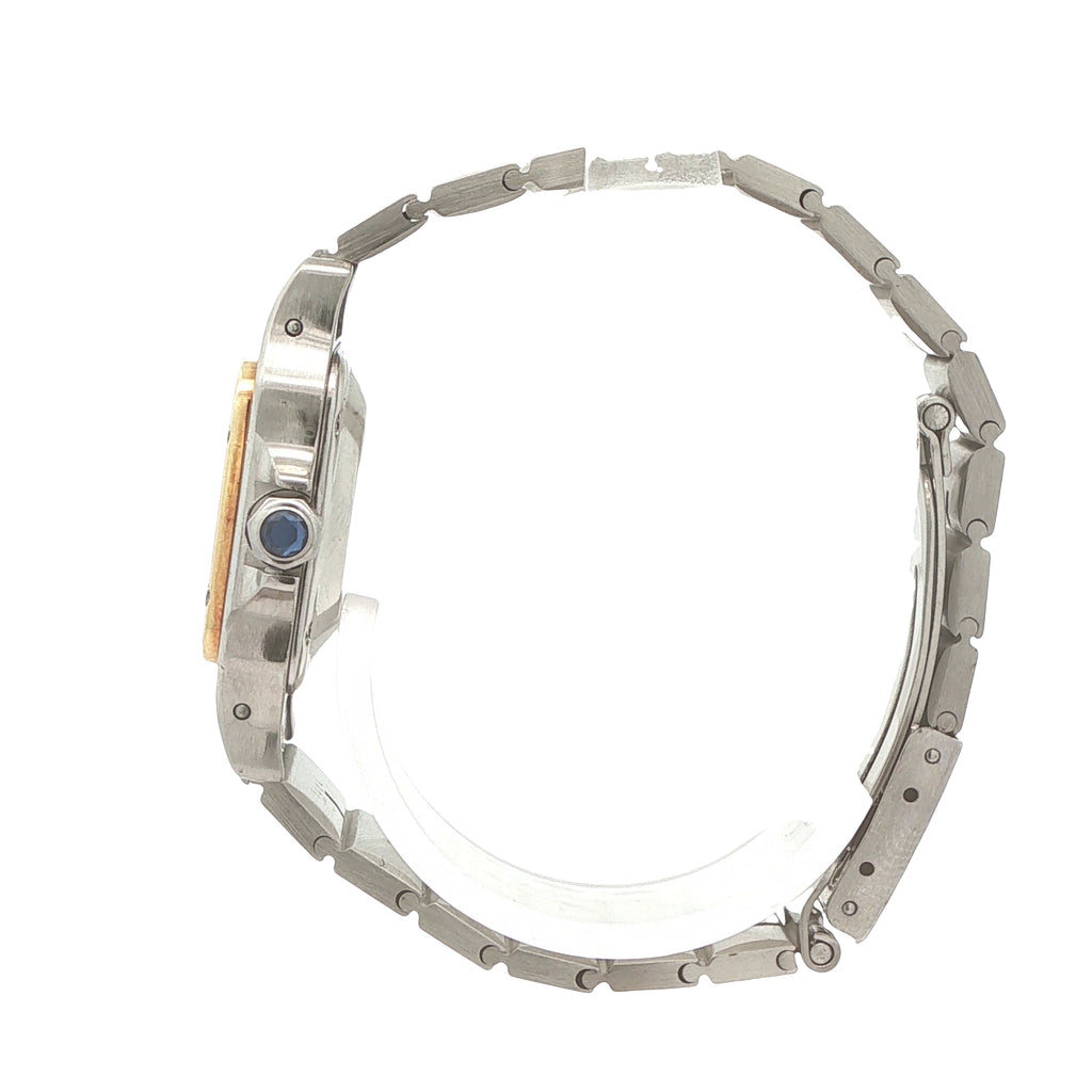 1980s Estate Cartier Santos Carrée Ladies’ Steel & 18K Yellow Gold Automatic Watch