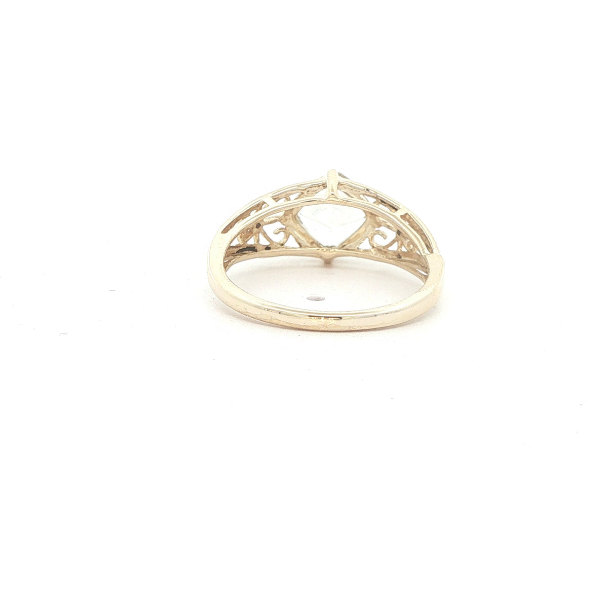 14K Yellow Gold Aquamarine & Diamond Filigree Ring – Size 7.25