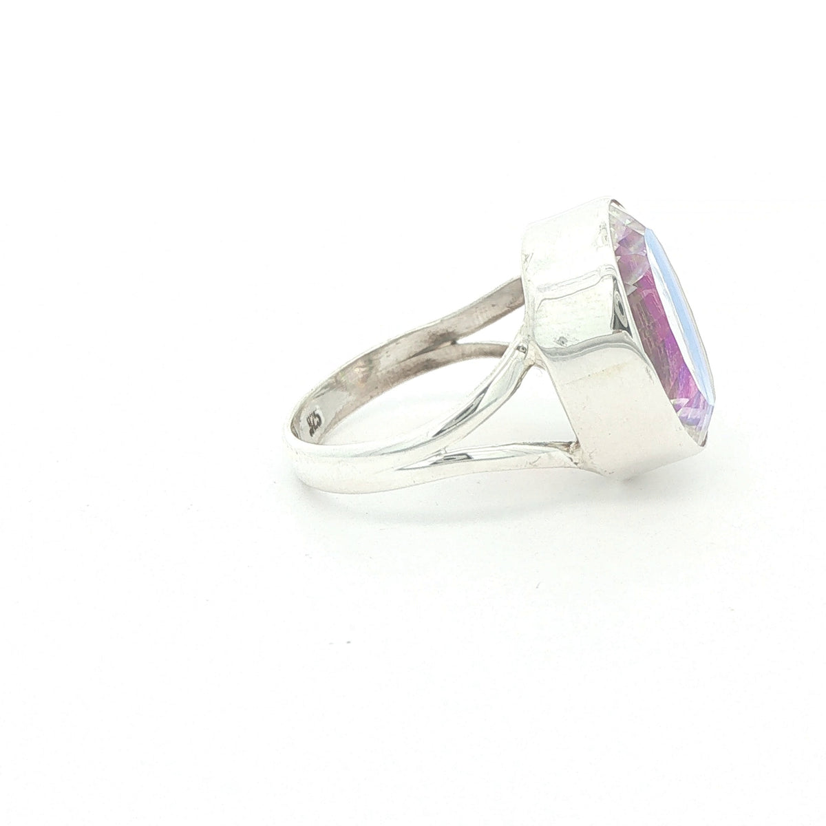 Estate 925 Sterling Silver Oval Mystic Opal Ring – Size 6