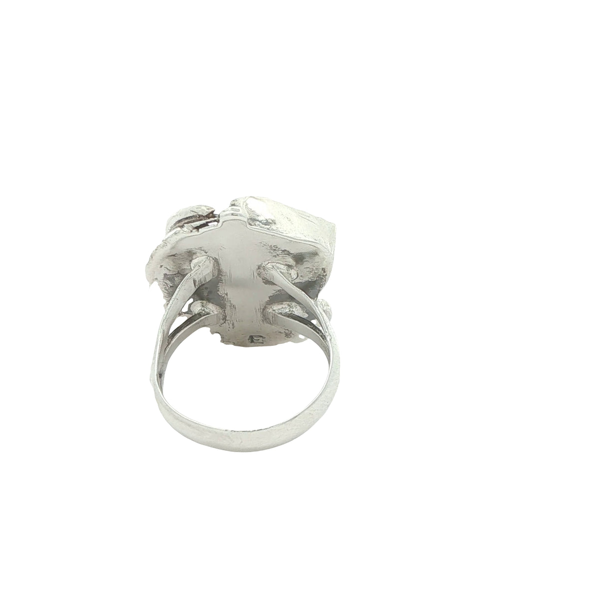 Vintage Estate Turquoise & Coral Leaf Ring in 925 Sterling Silver – Size 5.50