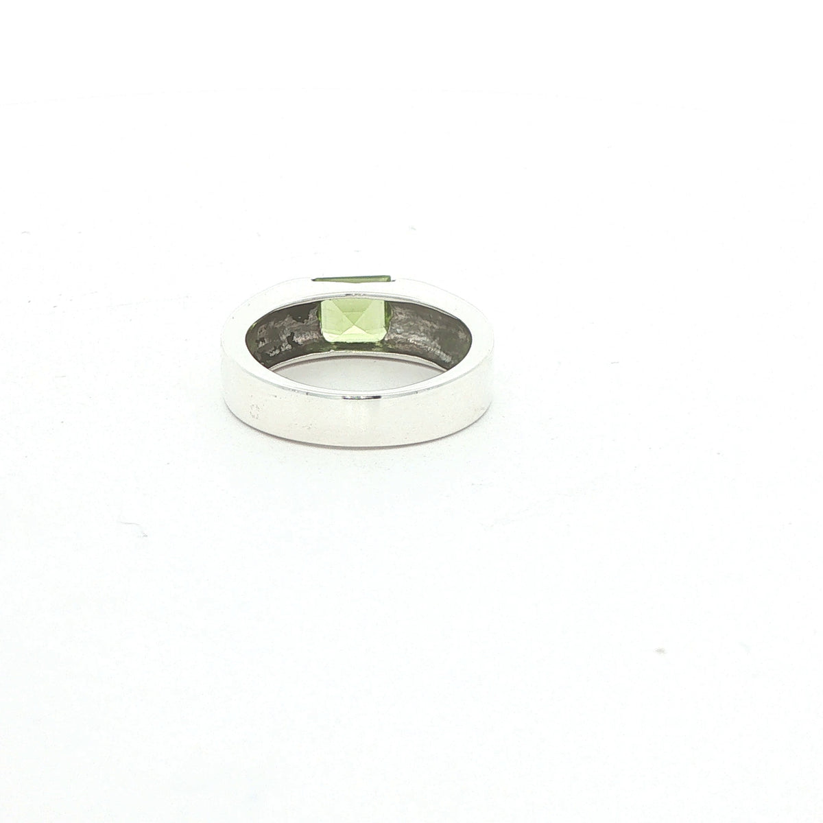 Estate Sterling Silver Square-Cut Peridot Ring – SZ 6