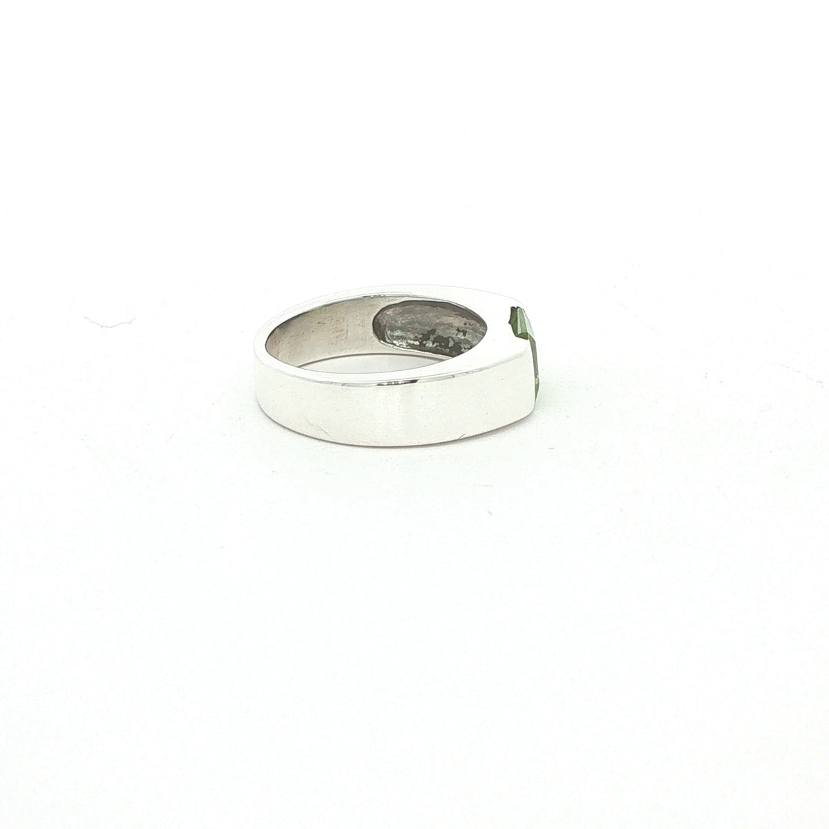 Estate Sterling Silver Square-Cut Peridot Ring – SZ 6