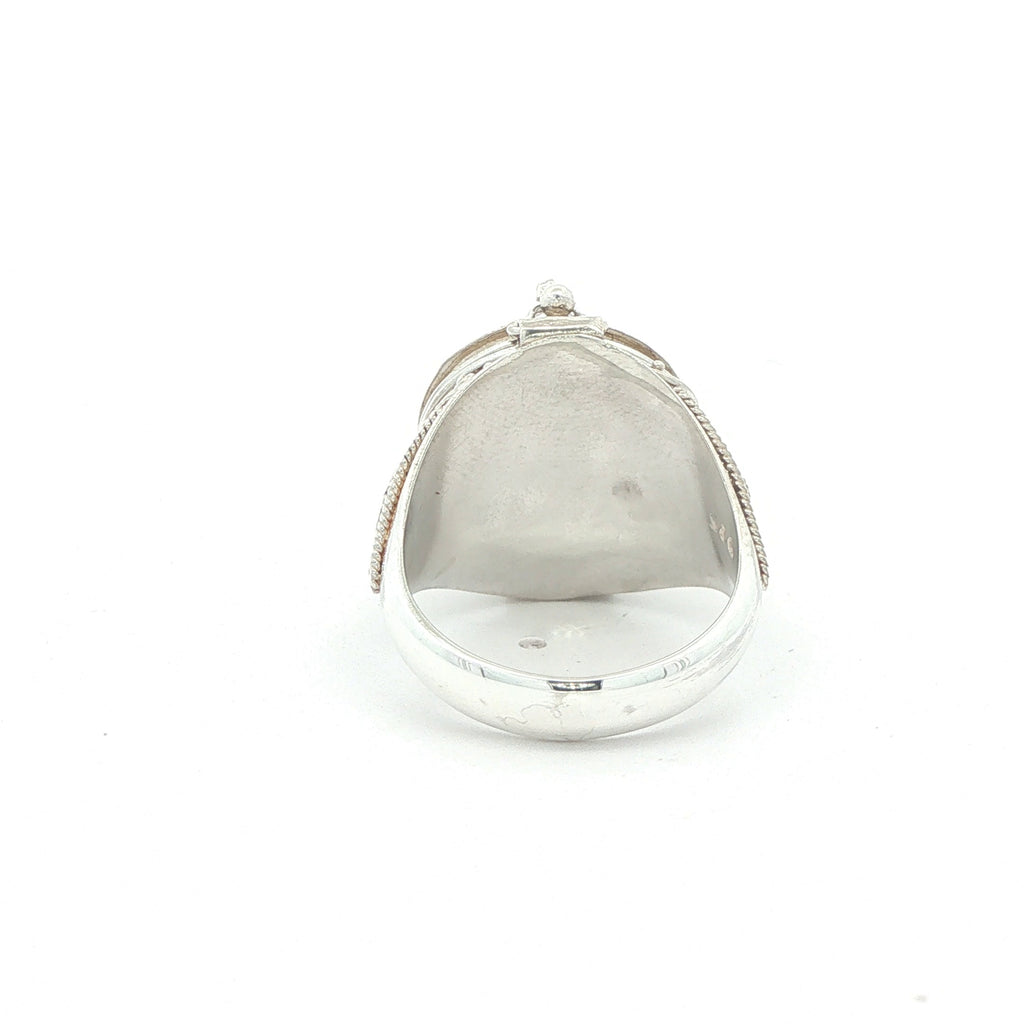 Vintage Estate Silver Aquamarine Poison-Style Locket Ring – SZ 7