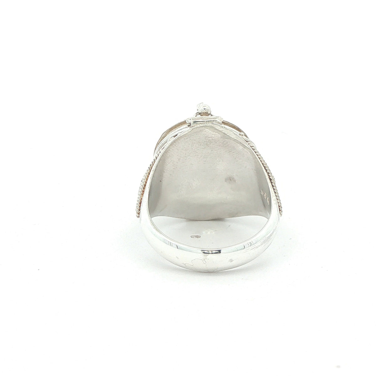 Vintage Estate Silver Aquamarine Poison-Style Locket Ring – SZ 7