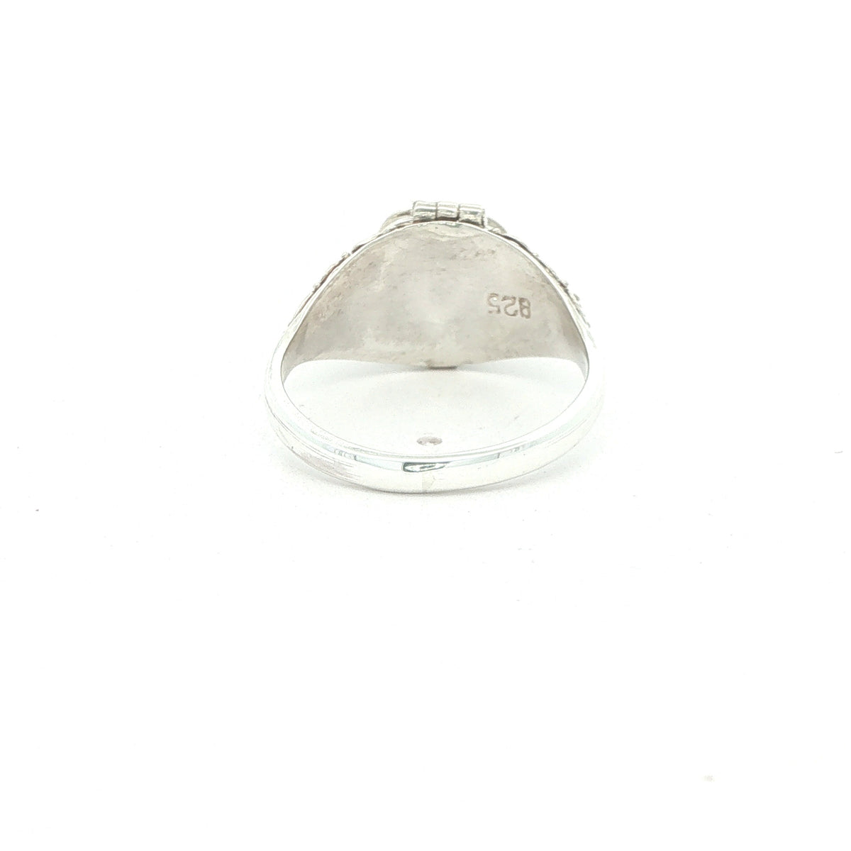 Vintage Estate Sterling Silver Aquamarine Heart Poison Ring – SZ 9