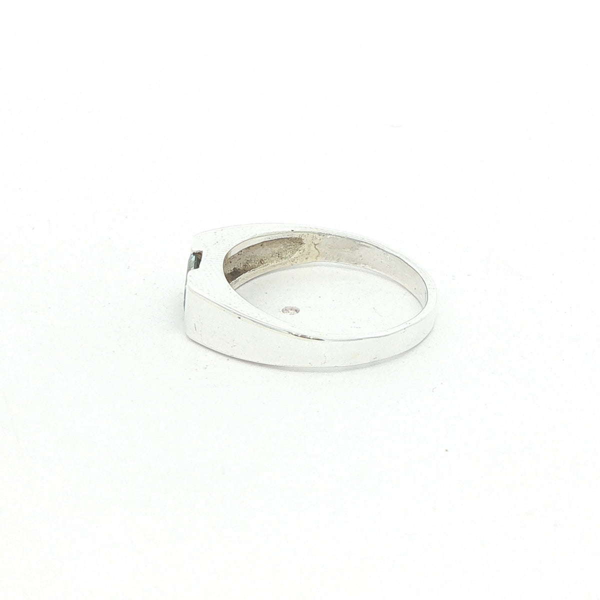 Estate Silver Emerald-Cut Aquamarine Ring – SZ 7.25