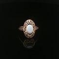 14K Gold Natural Opal Filigree Ring – Size 5.75