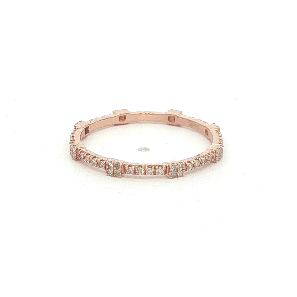 New 10K Rose Gold 0.22 CTW Natural Diamond Cluster Band – Size 7