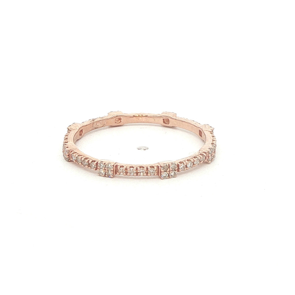 New 10K Rose Gold 0.22 CTW Natural Diamond Cluster Band – Size 7