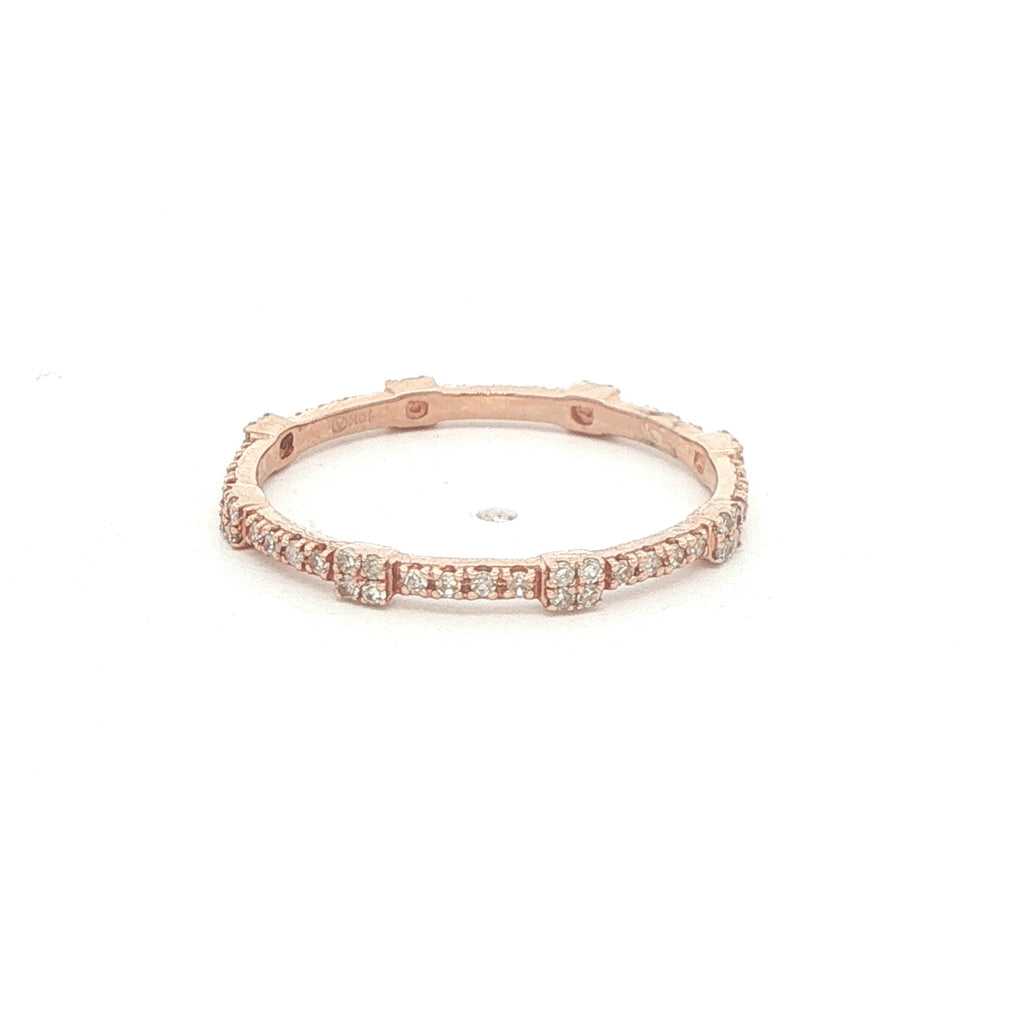 New 10K Rose Gold 0.22 CTW Natural Diamond Cluster Band – Size 7