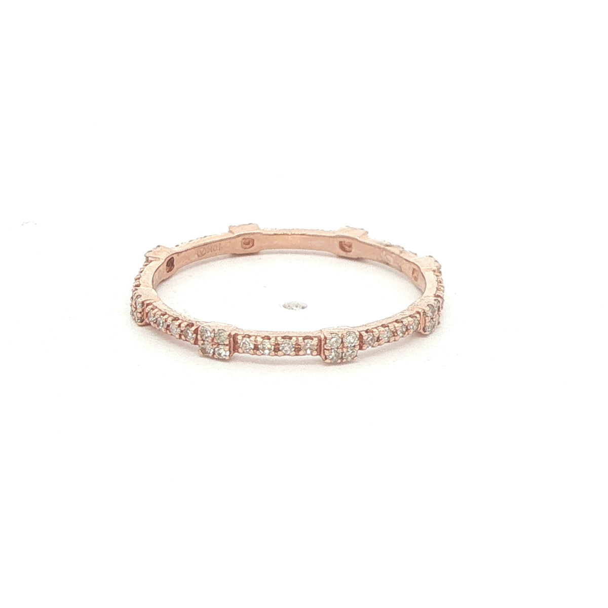 New 10K Rose Gold 0.22 CTW Natural Diamond Cluster Band – Size 7
