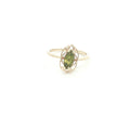Estate Vintage 10k Yellow Gold Natural Marquise Peridot Ring (c. 1970s–1980s)