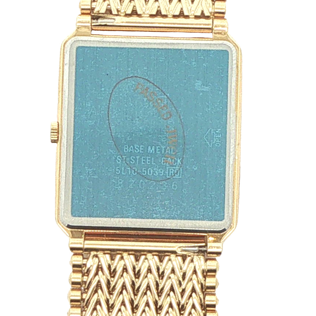Estate Vintage Seiko Lassale 27mm Gold-Plated Woven Bracelet Watch – 1988