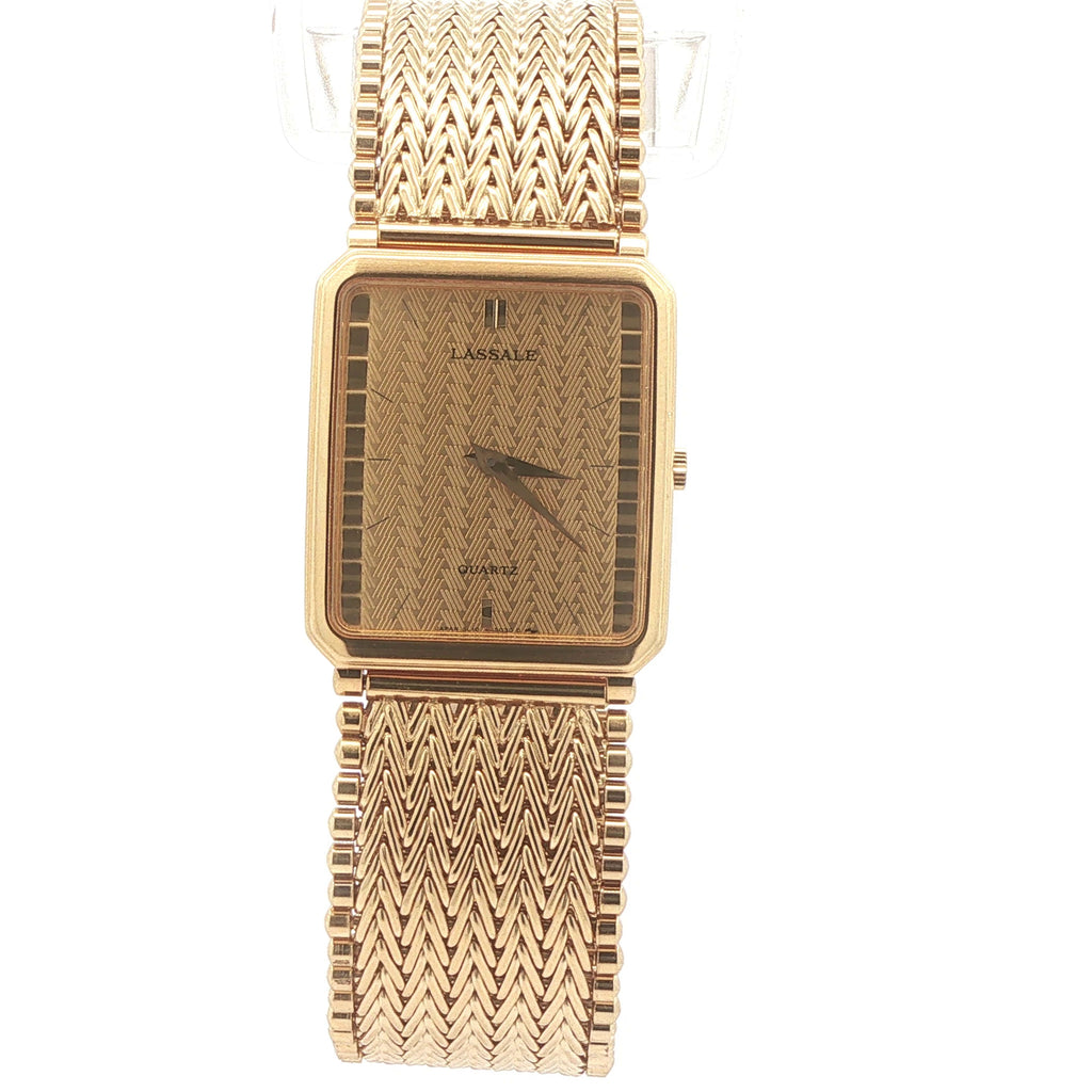 Estate Vintage Seiko Lassale 27mm Gold-Plated Woven Bracelet Watch – 1988