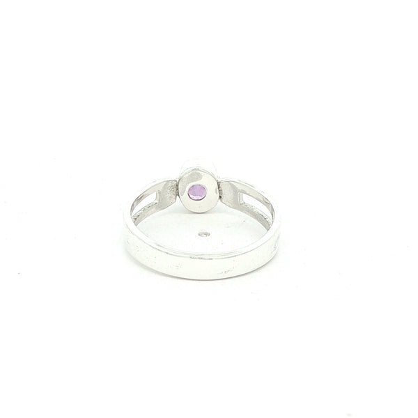 Vintage Estate Sterling Silver Oval Amethyst Ring – SZ 7.25