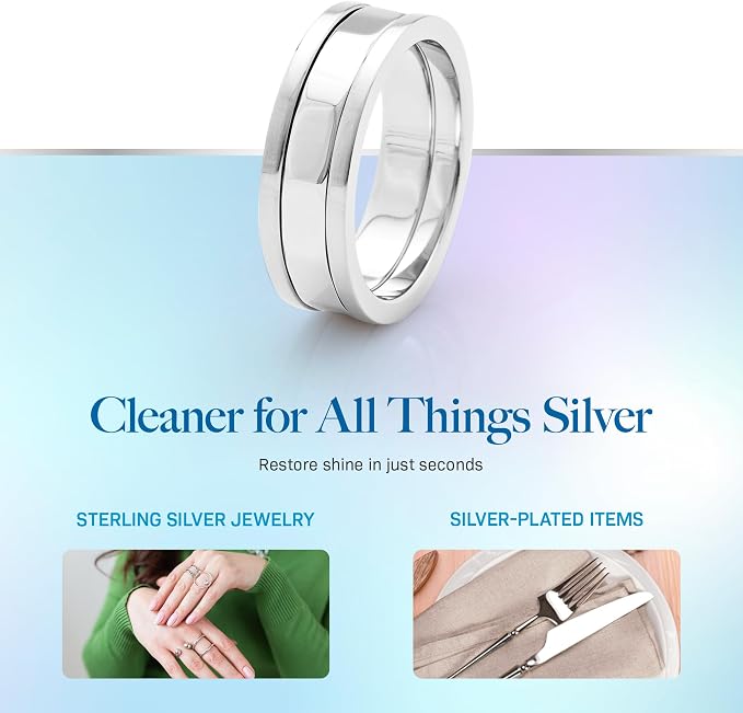 Hagerty Silver Clean 7 fl oz Sterling Silver & Silverplate Jewelry Cleaner with Dipping Basket
