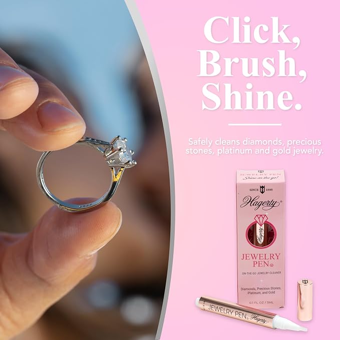 Hagerty Jewelry Pen On-the-Go Jewelry Cleaner – Click, Brush & Shine 3 mL