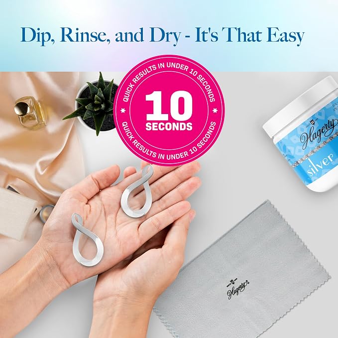 Hagerty Silver Clean 7 fl oz Sterling Silver & Silverplate Jewelry Cleaner with Dipping Basket