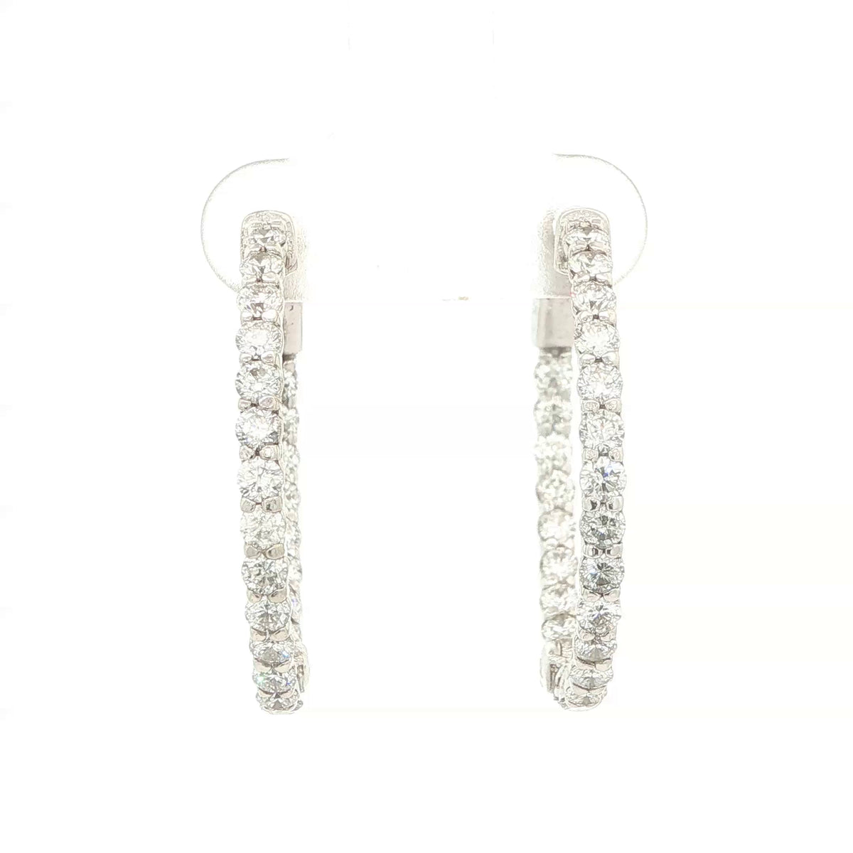 Estate 14K White Gold 2.00 CTW Natural Diamond Inside-Out Hoop Earrings – 25mm