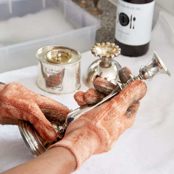 Hagerty Silversmiths' Gloves with R-22 Tarnish Preventative – Reusable Silver Polishing Gloves
