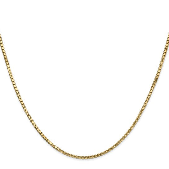 New 14K Yellow Gold 20" Solid Box Chain Necklace 1.5mm – Unisex