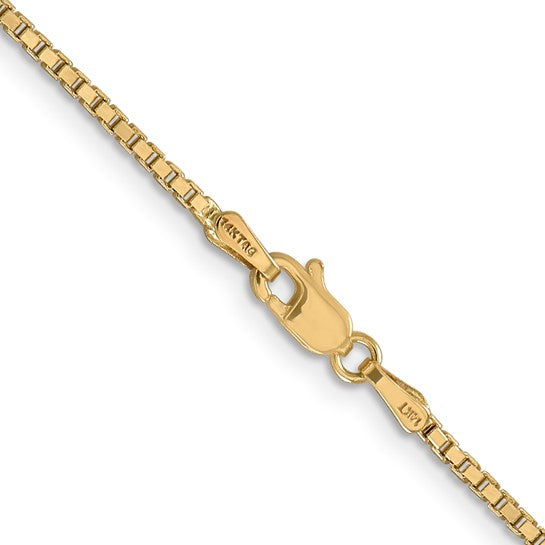 New 14K Yellow Gold 20" Solid Box Chain Necklace 1.5mm – Unisex