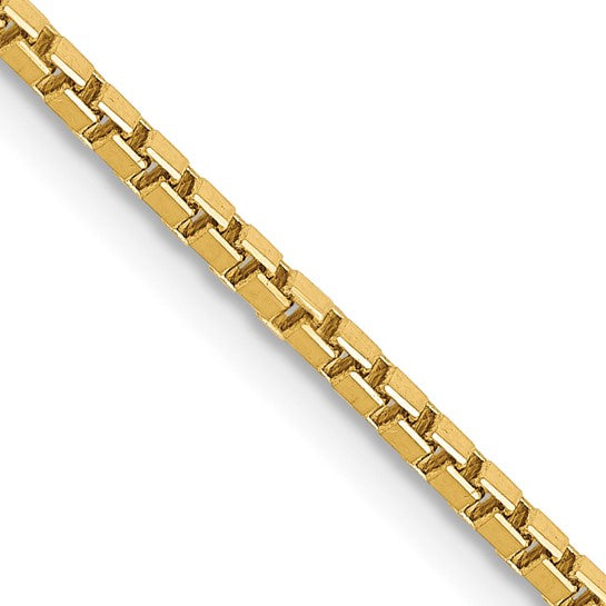 New 14K Yellow Gold 20" Solid Box Chain Necklace 1.5mm – Unisex