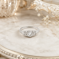 Estate 18K White Gold Vintage c. 1920s Approx. .38 CTW Diamond Filigree Ring Size 6