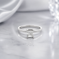 Estate 14K White Gold 1 CTW H Color Ascher Cut Natural Diamond Ring Size 6