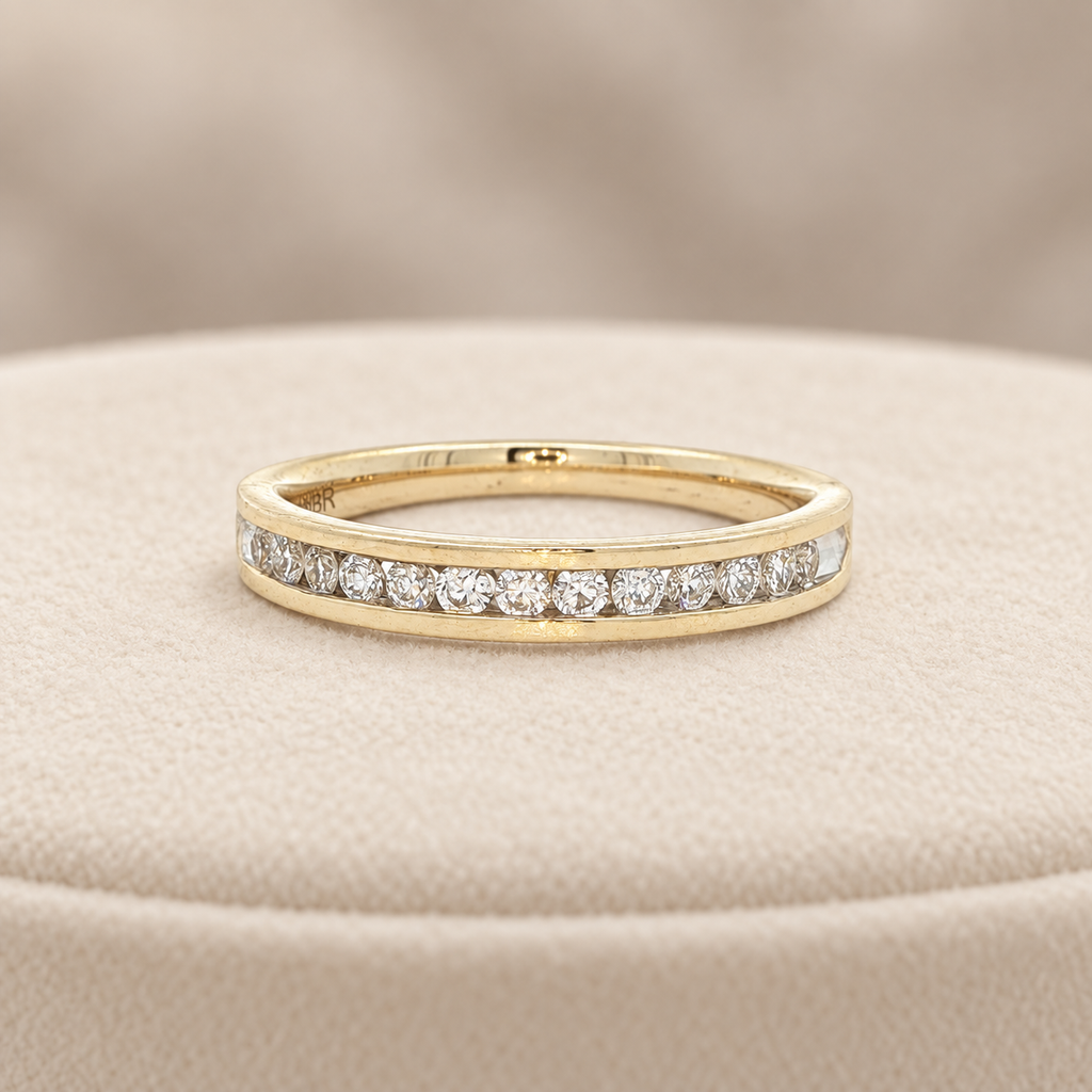 14K Yellow Gold 0.25 CTW Lab-Grown Diamond Channel-Set Band – Size 7