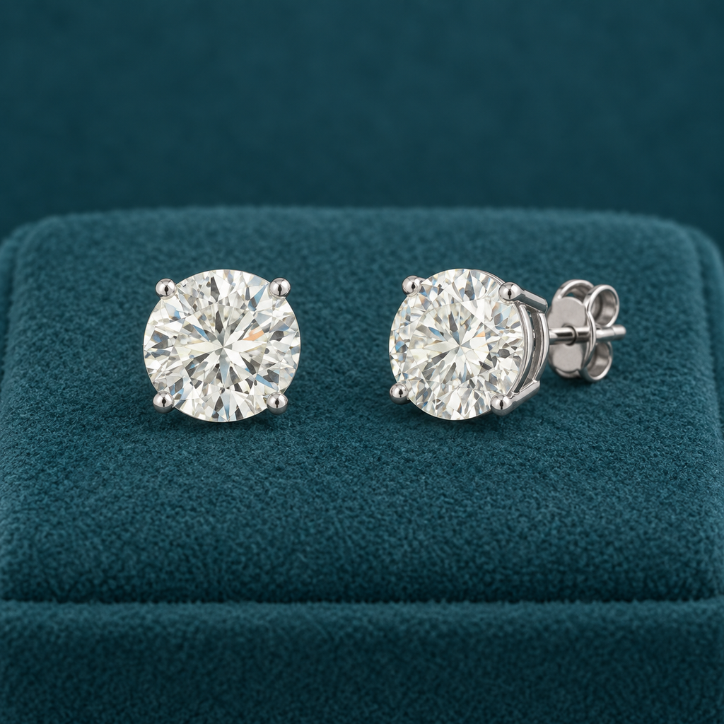 New 2-ctw appx. Lab-Created Diamond 14K White Gold VS Stud Earrings (Color E-F)